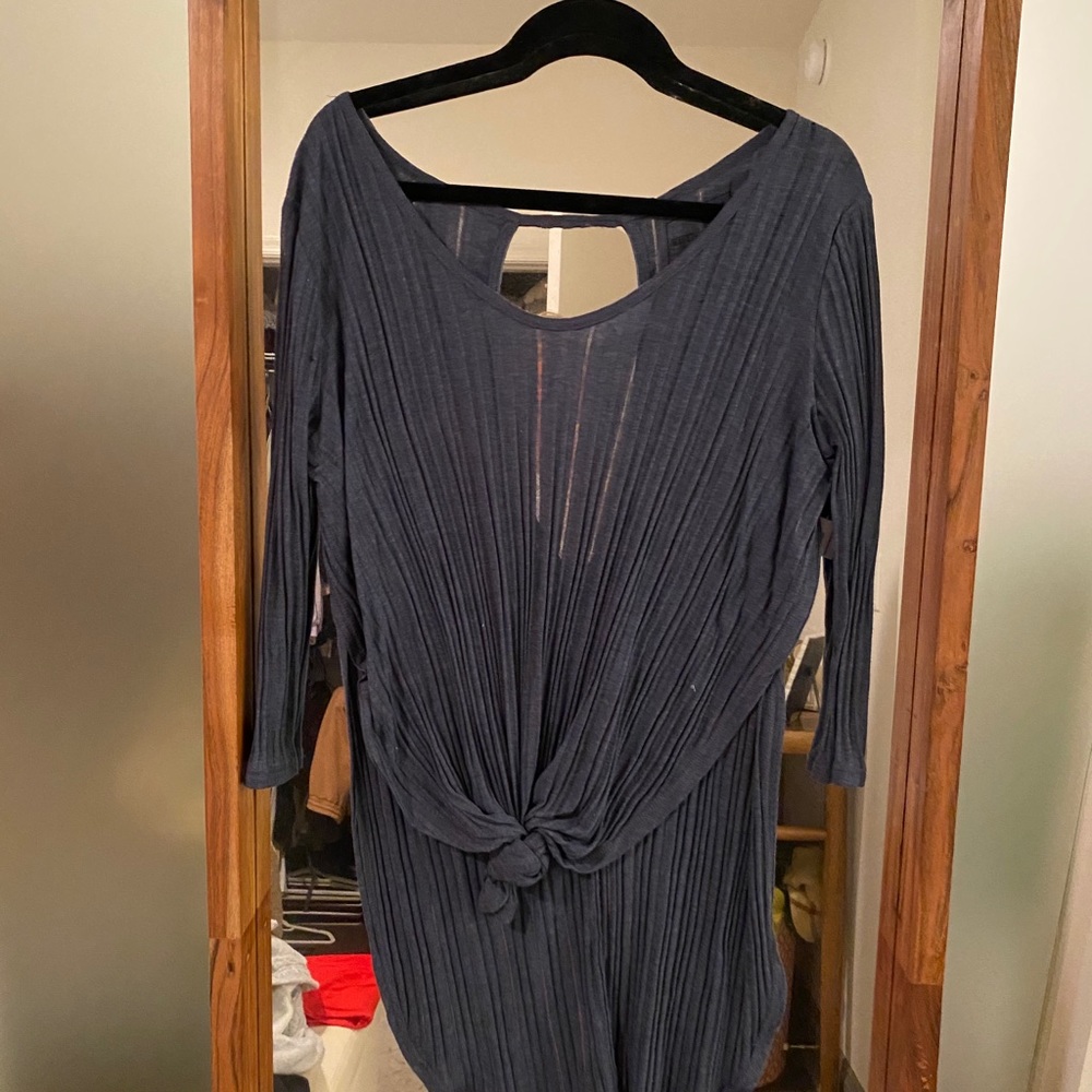 Navy Sheer Top